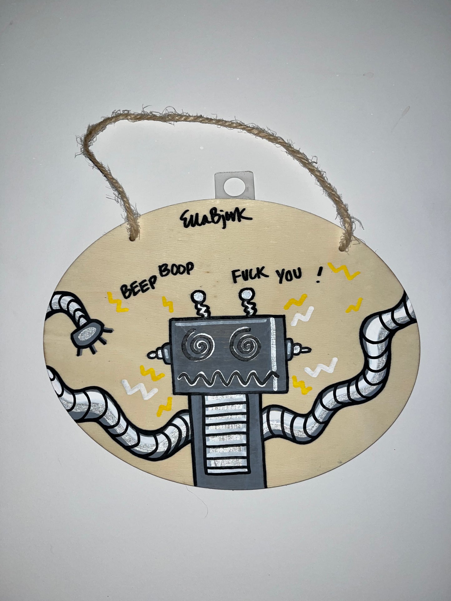 “Beep Boop F*$% You” Original Wooden Sign